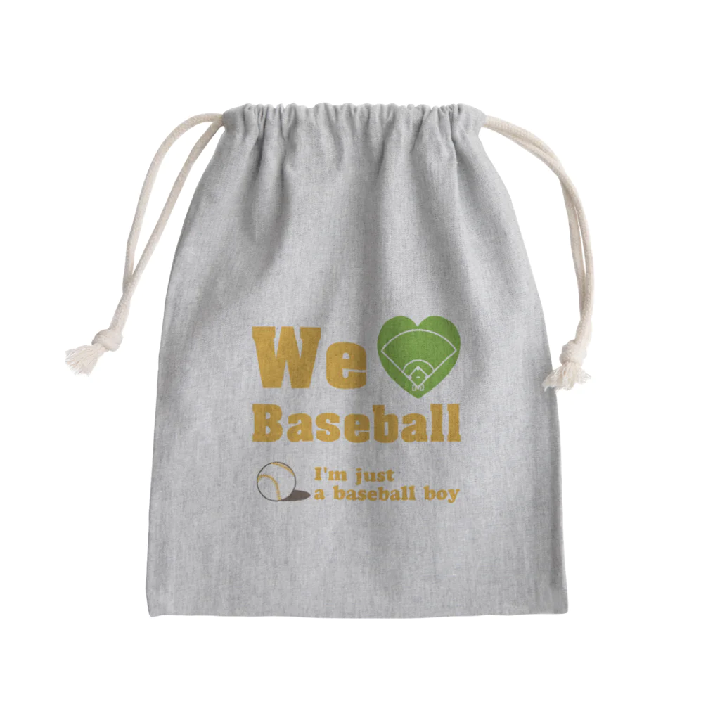 キッズモード某のWe love Baseball(イエロー) Mini Drawstring Bag