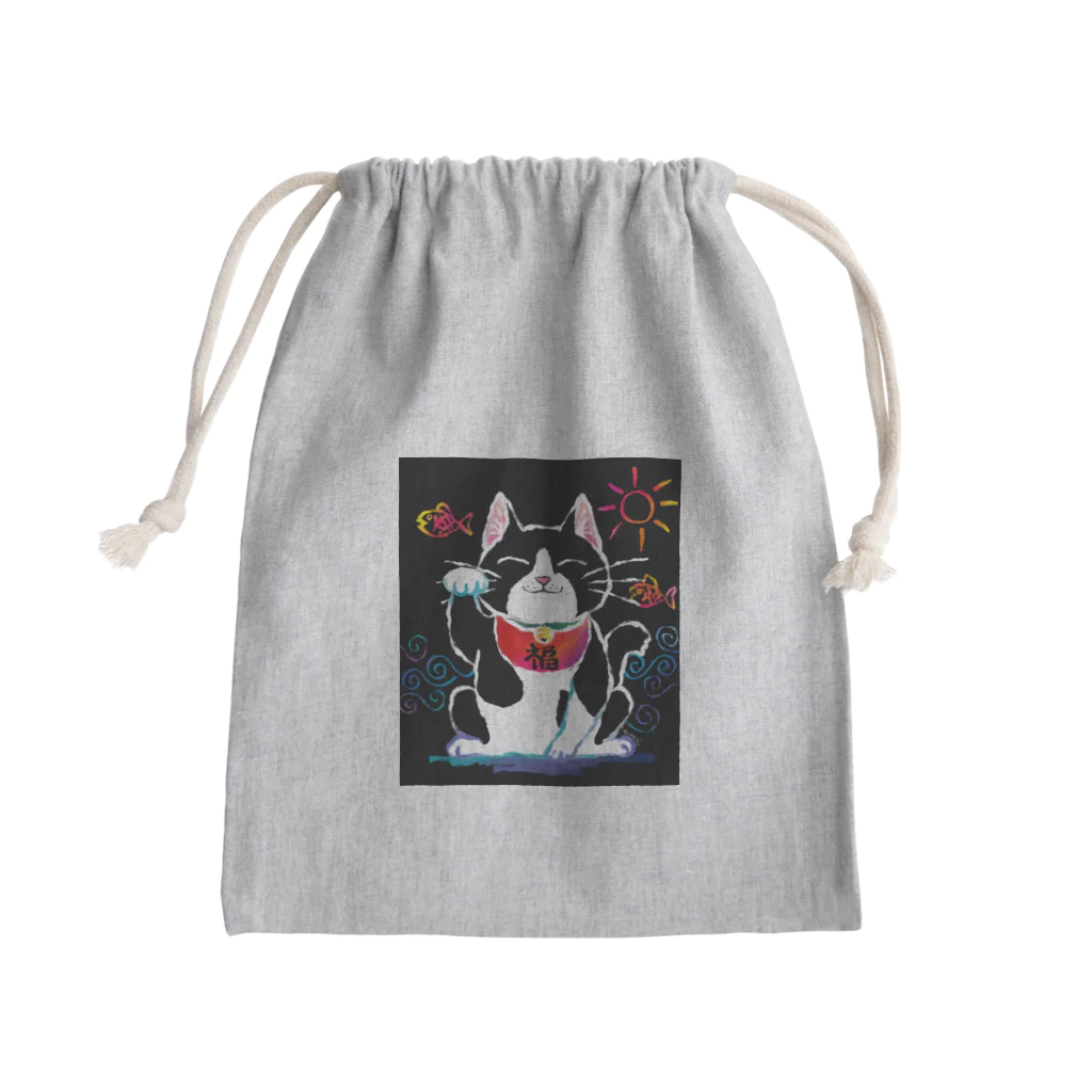 Kitsune honpoの招き猫 Mini Drawstring Bag