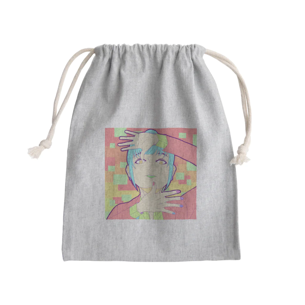 ヨシアキのスーツのお姉さん〜お茶目なポーズ〜 Mini Drawstring Bag