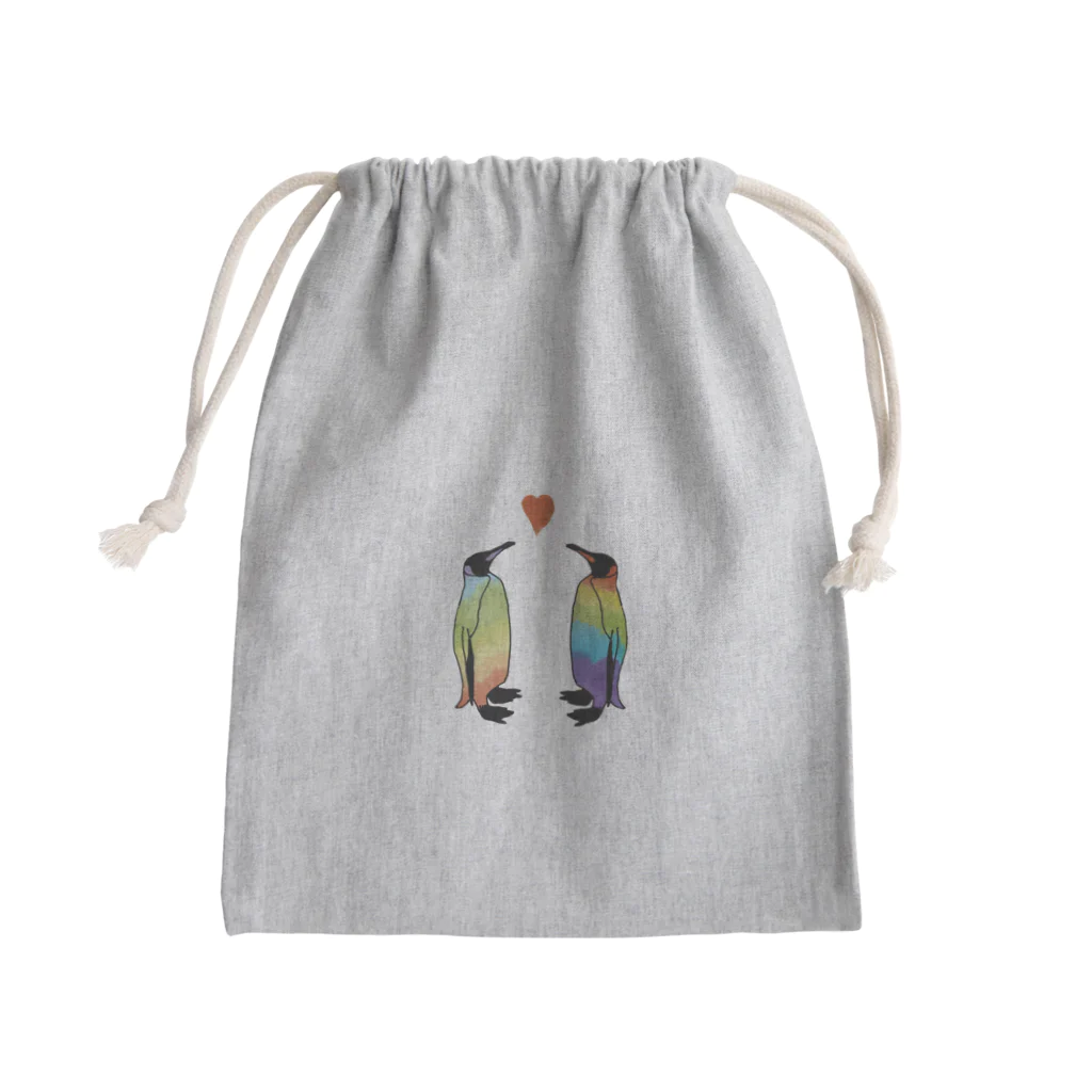 YükaCh!ka(ユカチカ)の虹色ペンギンLOVE Mini Drawstring Bag