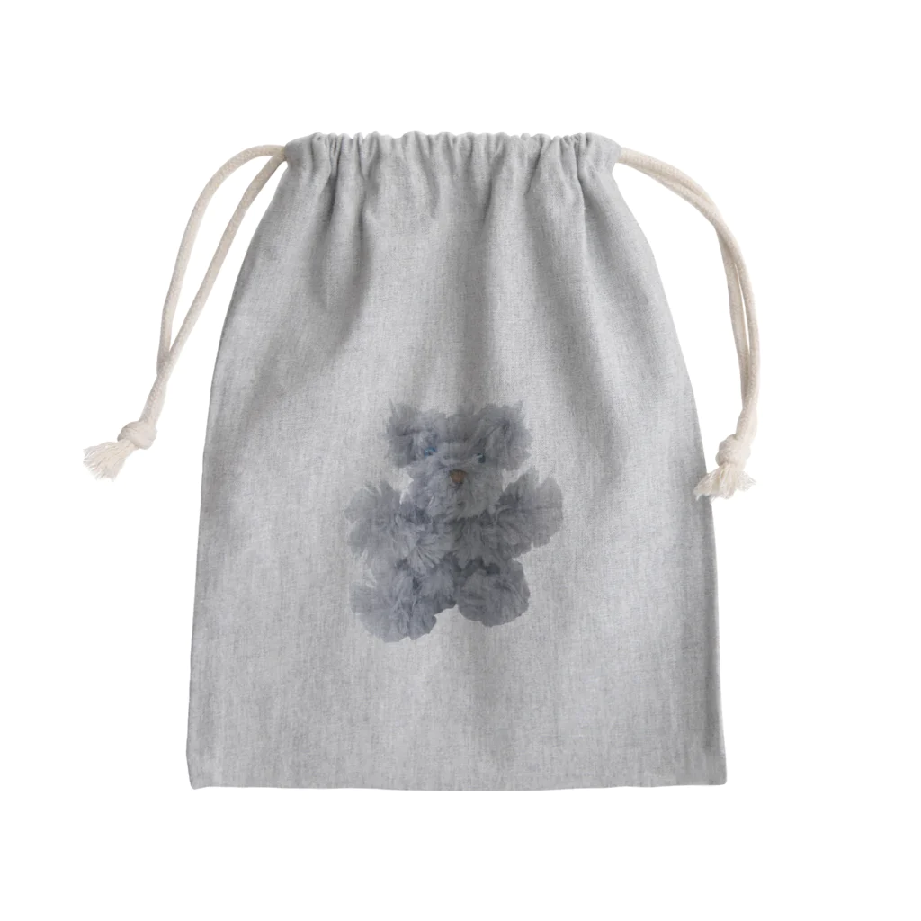maked bear iidaの手作りクマ　グレー Mini Drawstring Bag