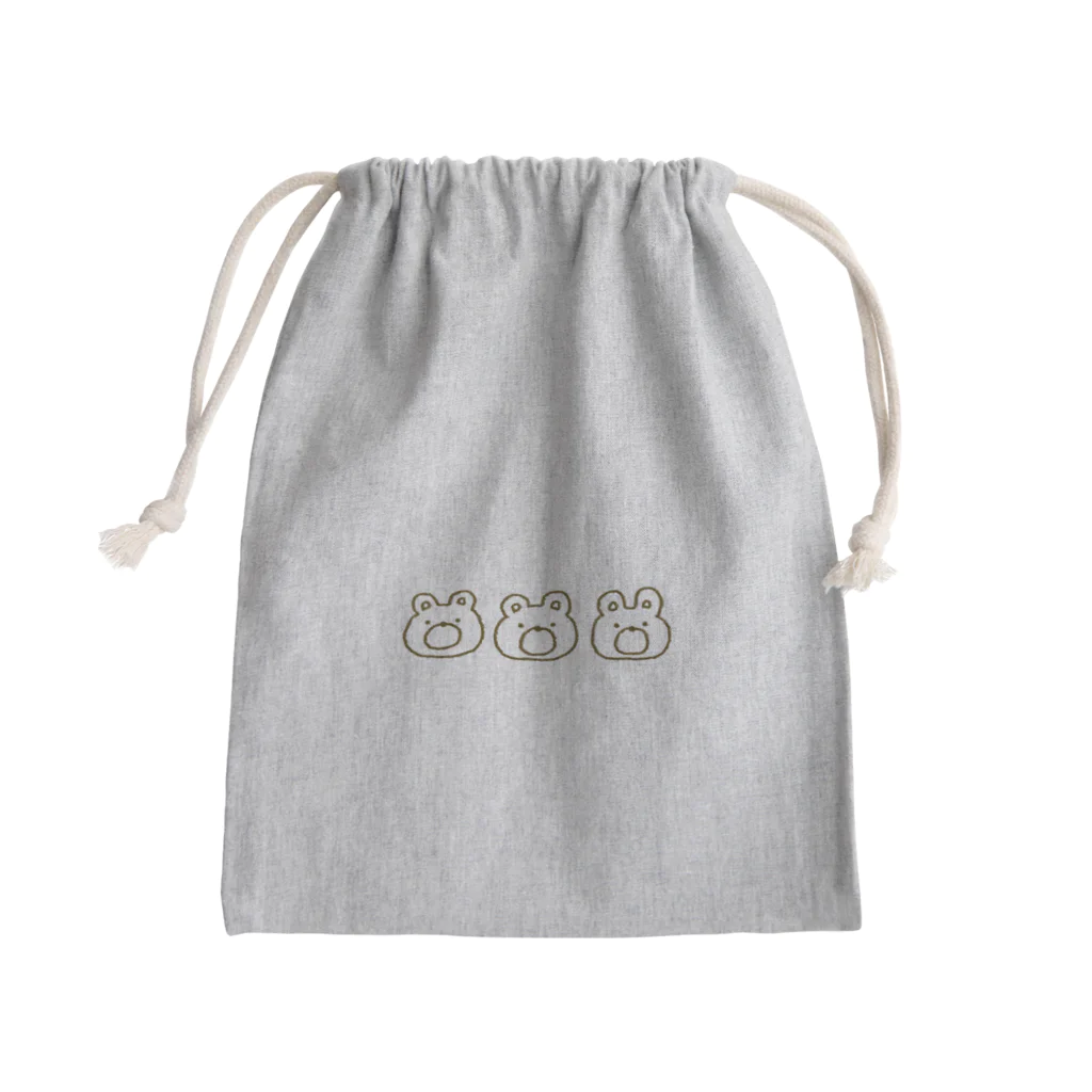 TEKITOのくま×3 グッズ 🐻 Mini Drawstring Bag