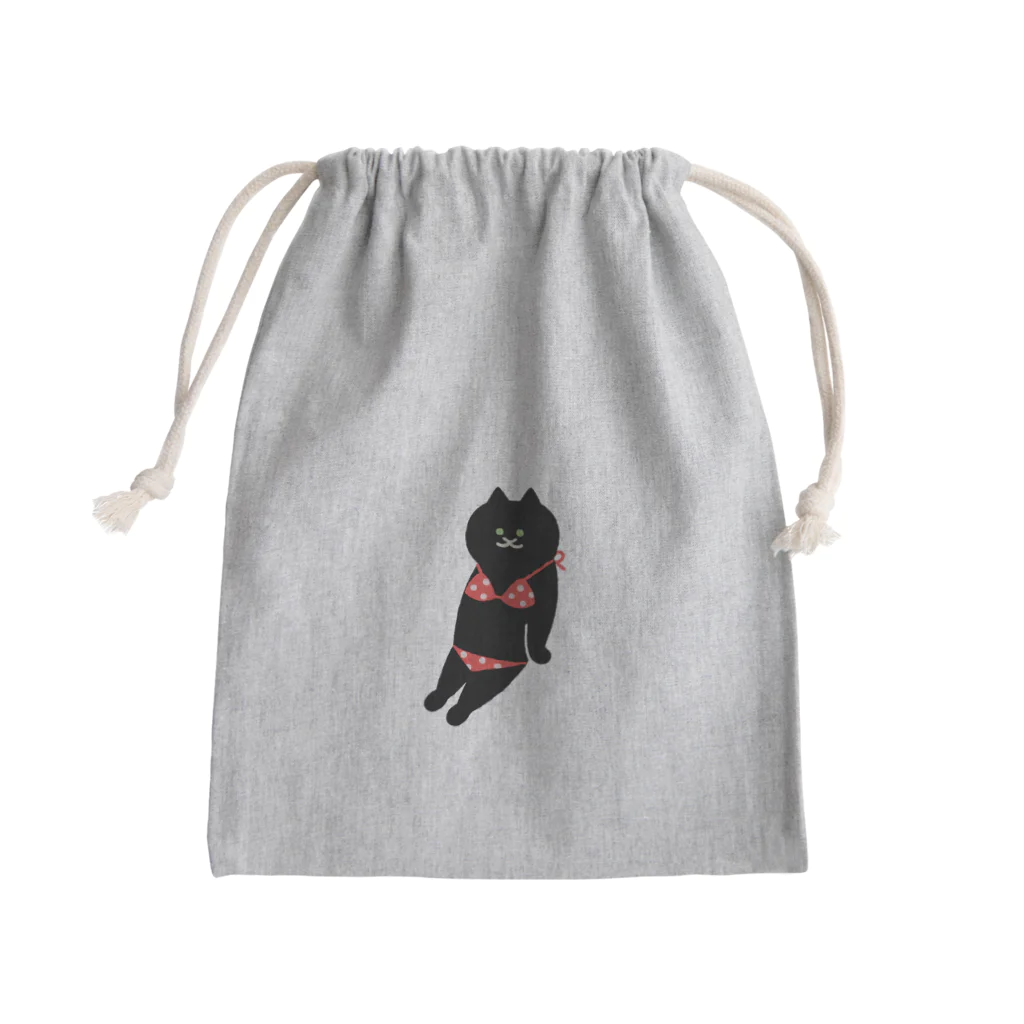 SUIMINグッズのお店の赤いビキニのねこ Mini Drawstring Bag