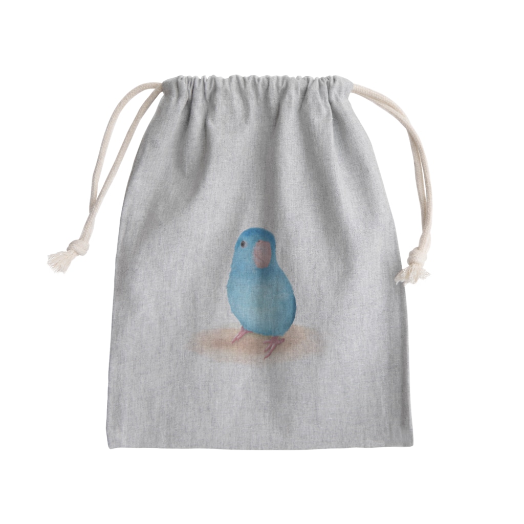 まめるりはことりのブルーマメルリハ【まめるりはことり】 Mini Drawstring Bag