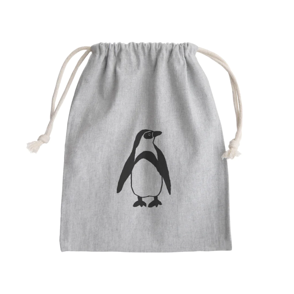 haraco(LILY.)のそっぽむいてるペンギン Mini Drawstring Bag