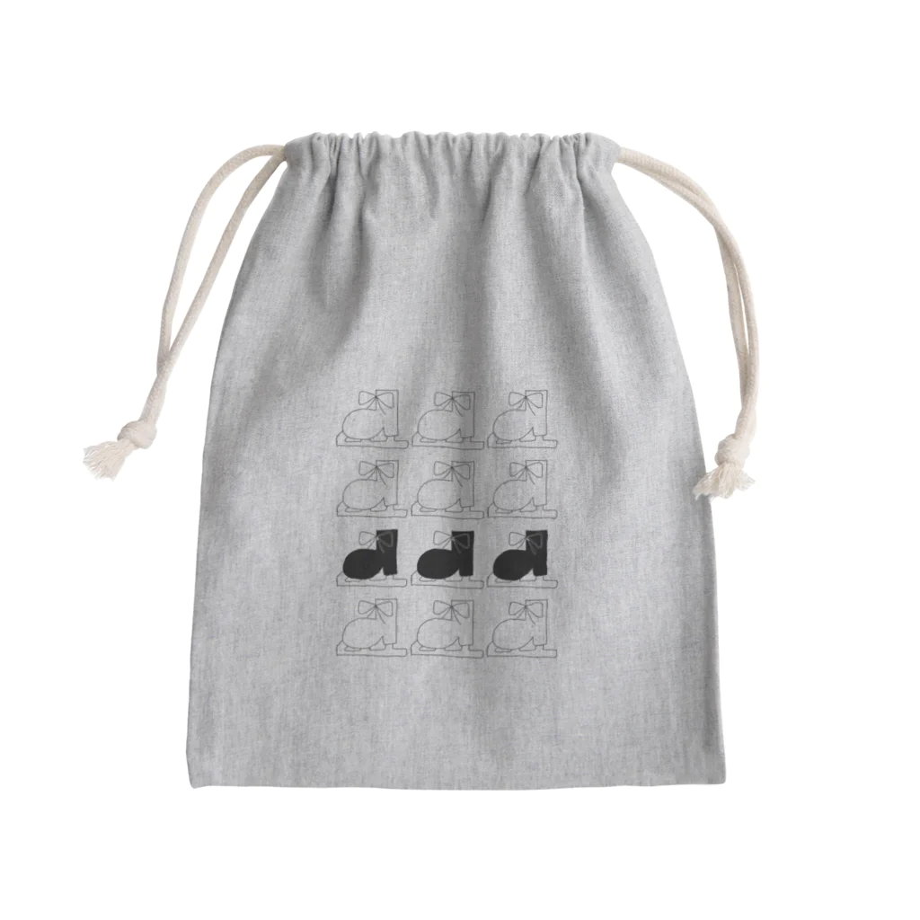 ほんごうののしろとくろのくつ Mini Drawstring Bag