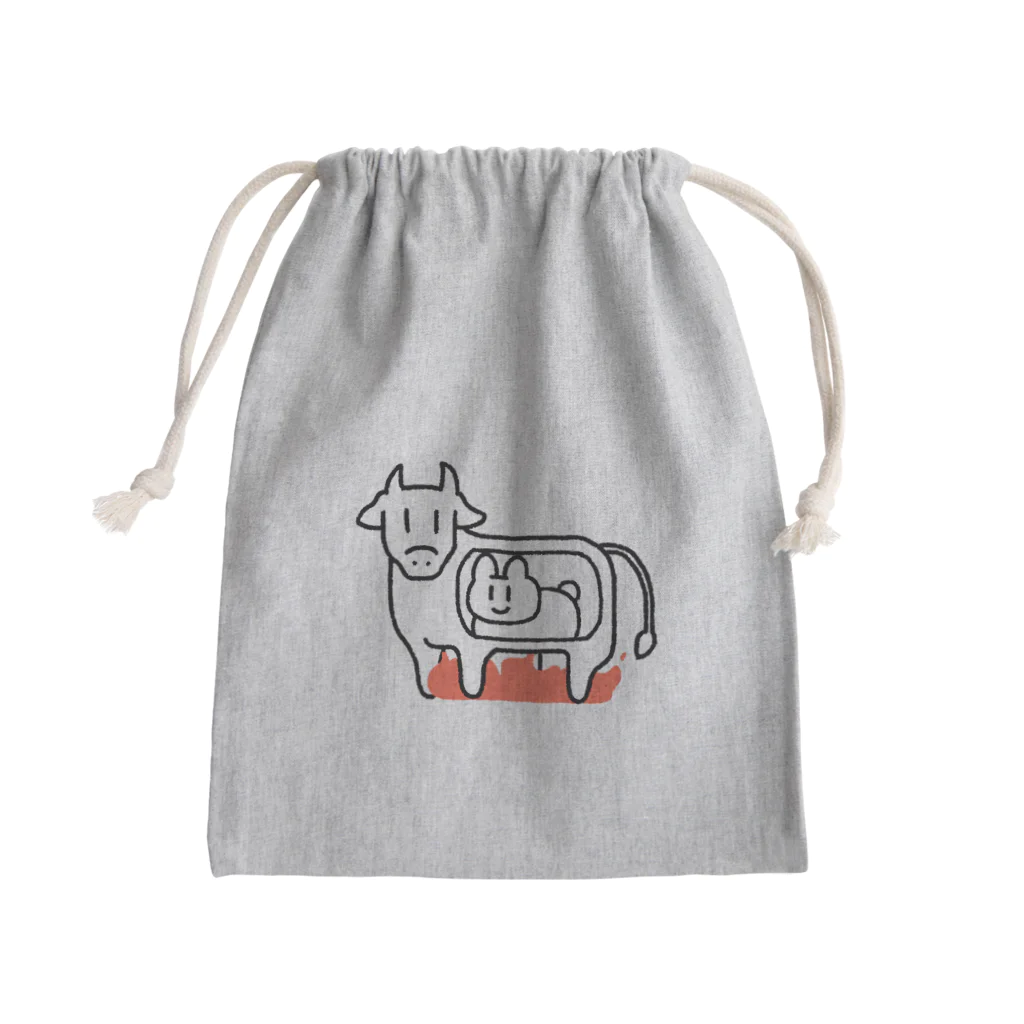 ミドリムシ。のファラリスの雄牛とうさぎ Mini Drawstring Bag