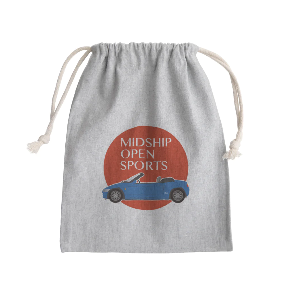 Puuun Shopの青いオープンカー Mini Drawstring Bag