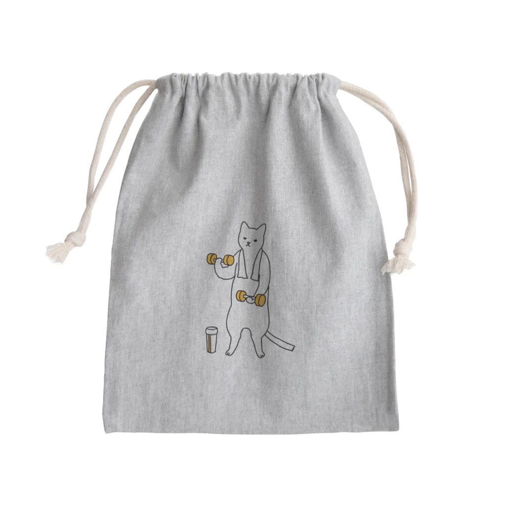 械海の巣ごもり猫とダンベルとプロテイン Mini Drawstring Bag