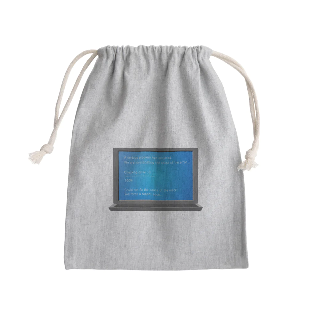 illust_designs_labの 架空のブルースクリーンエラー画面のイラスト Mini Drawstring Bag