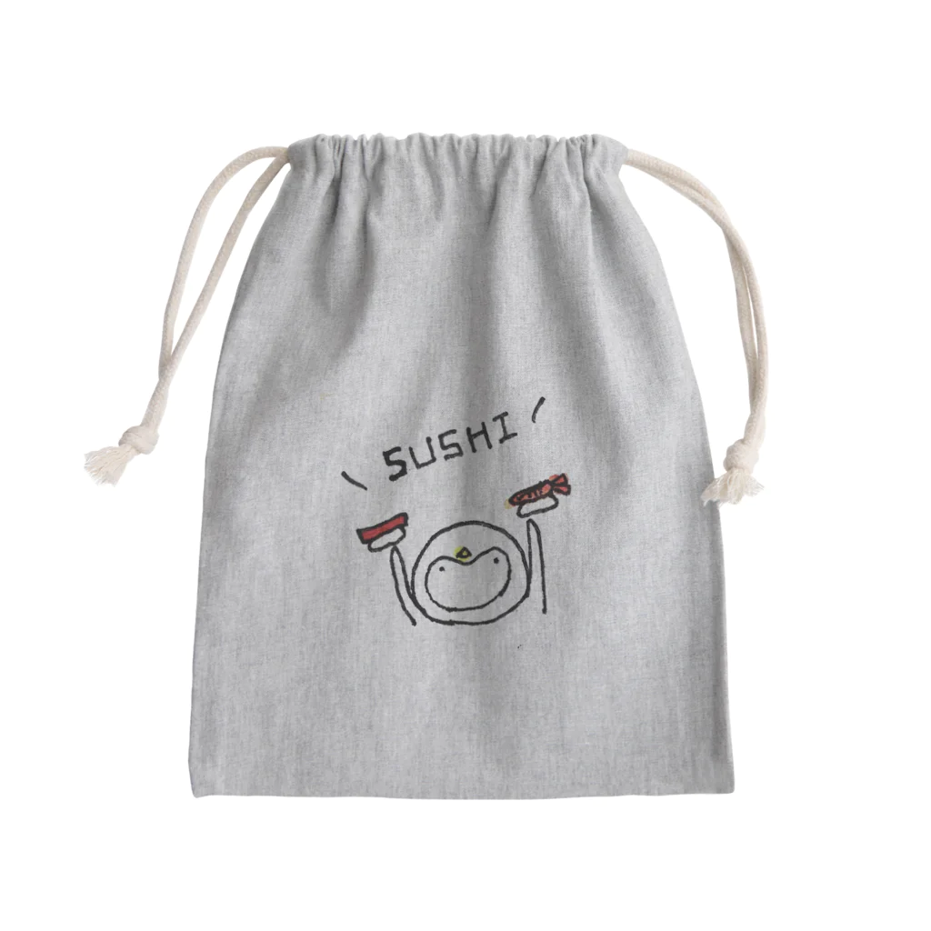 chiisai  penguin🐦のsushiぺん Mini Drawstring Bag