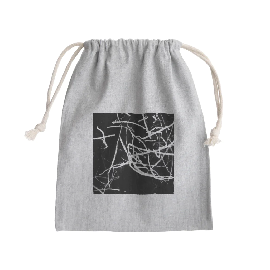 コドモ デザインのDay444 crayon art black Mini Drawstring Bag
