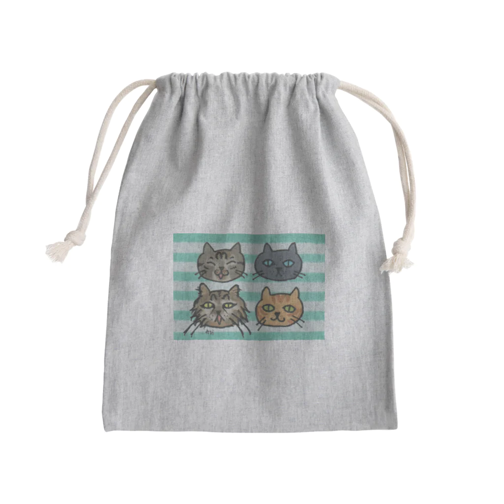 miku'ꜱGallery星猫の歴代にゃんズゆるゆるフェイス Mini Drawstring Bag