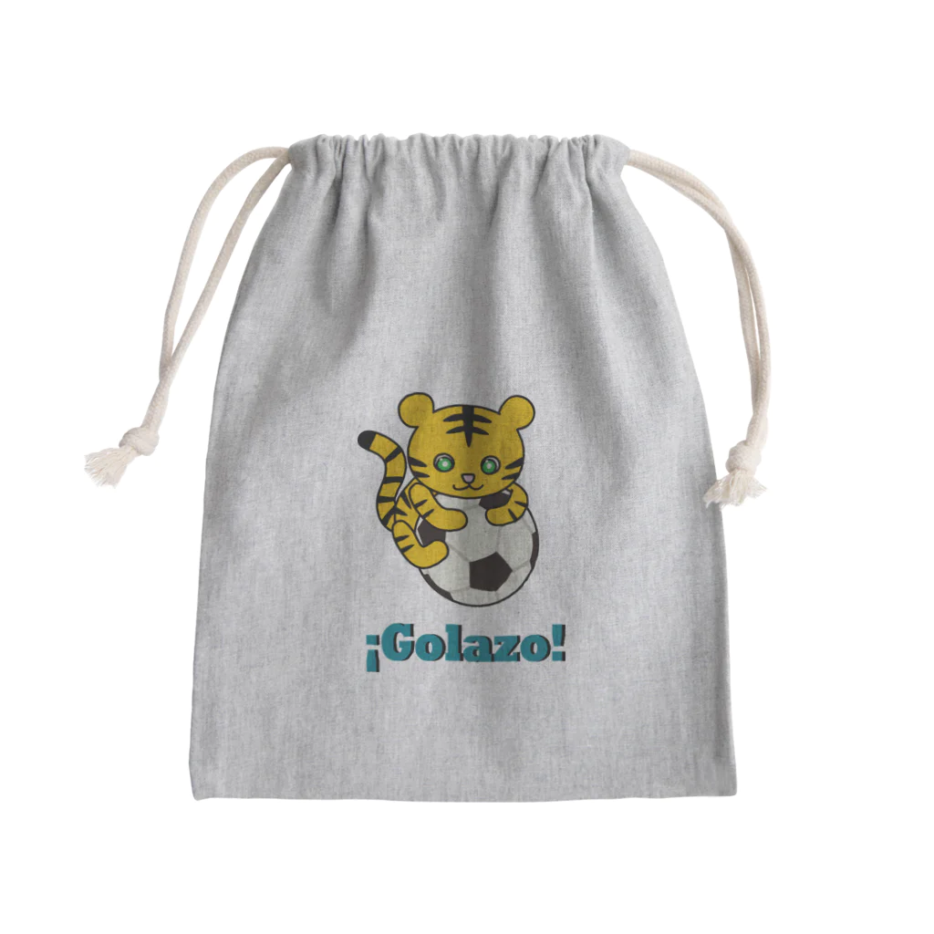 森のどうぶつサッカーshopのストライカーのトラ Mini Drawstring Bag