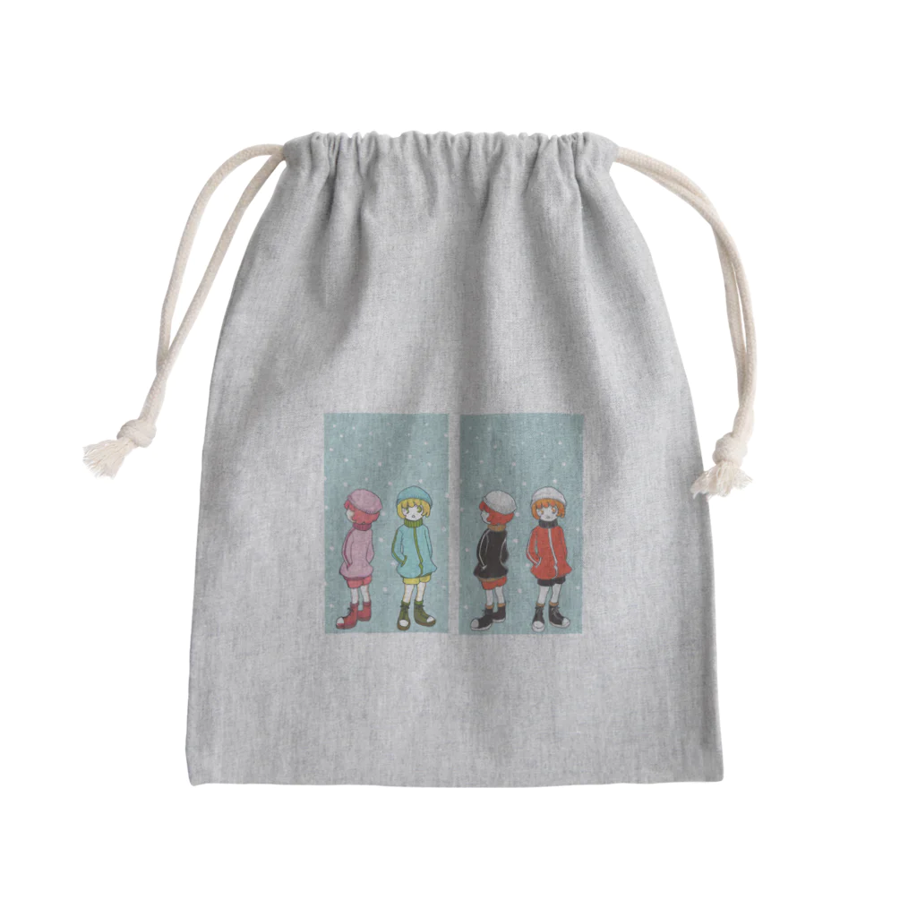 木ノ下商店のひじりくんと愛ちゃん。 Mini Drawstring Bag