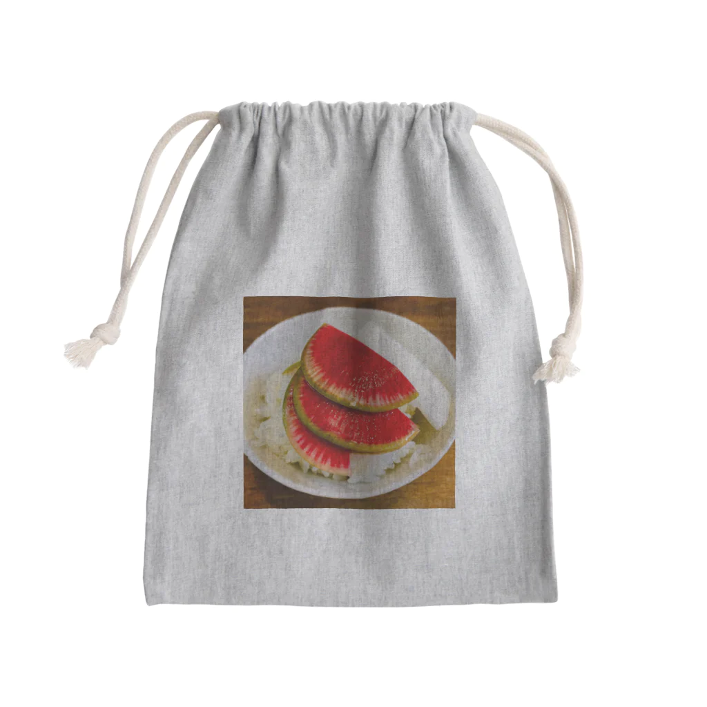 kotyae★roomの紅芯大根の浅漬け Mini Drawstring Bag