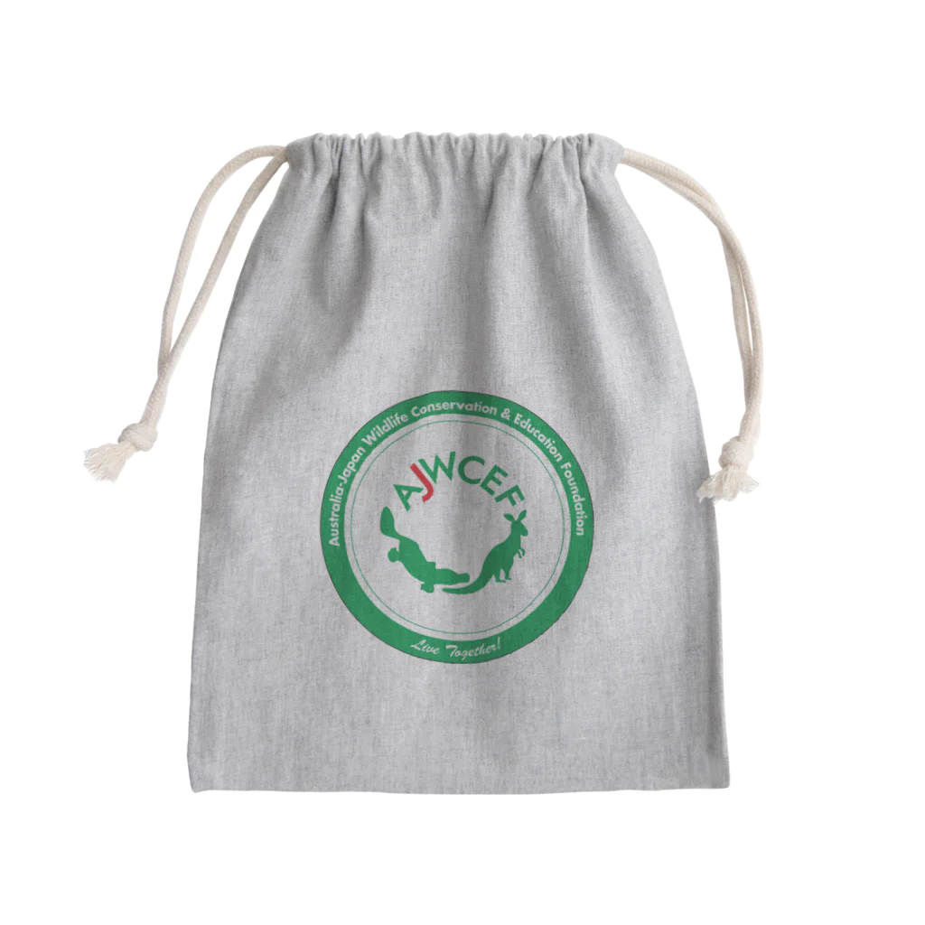 AJWCEFの【チャリティ】 AJWCEF オリジナルロゴ カモノハシきんちゃく Mini Drawstring Bag