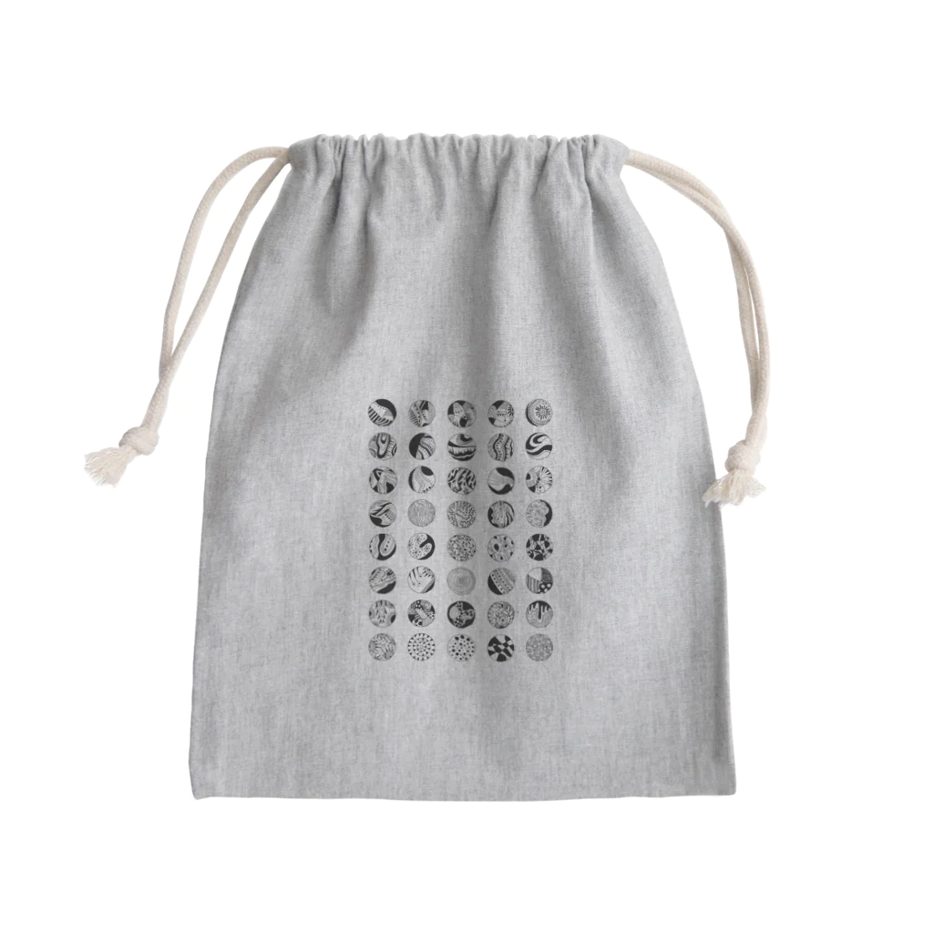 花と女性のイラストレーションのCircular Design Mini Drawstring Bag