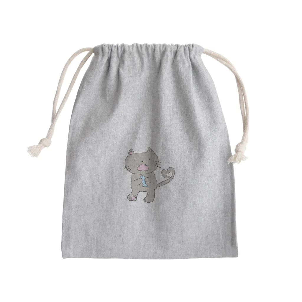 IKAROS_ｲｶﾛｽ_の食いしん坊ねこちゃん。 Mini Drawstring Bag