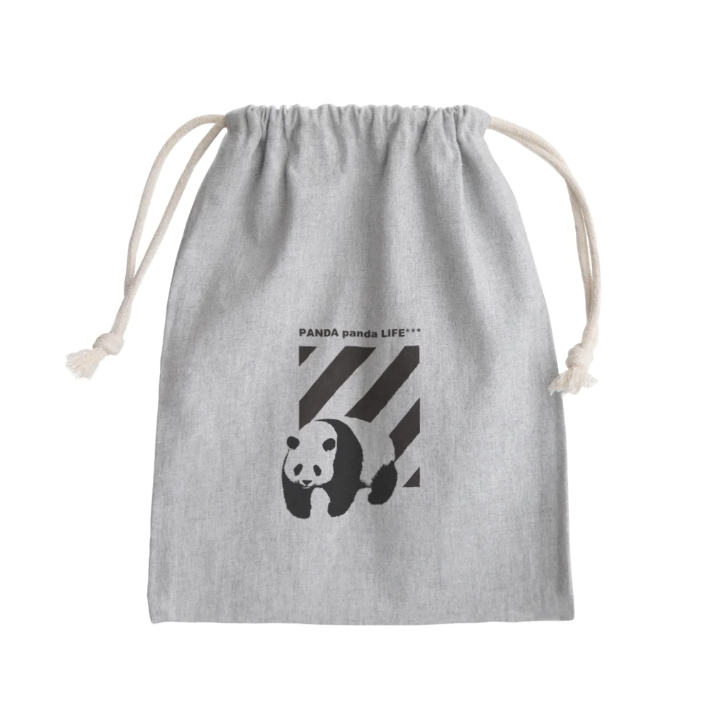 PANDA panda LIFE***の飛び出すパンダ　ストライプ Mini Drawstring Bag