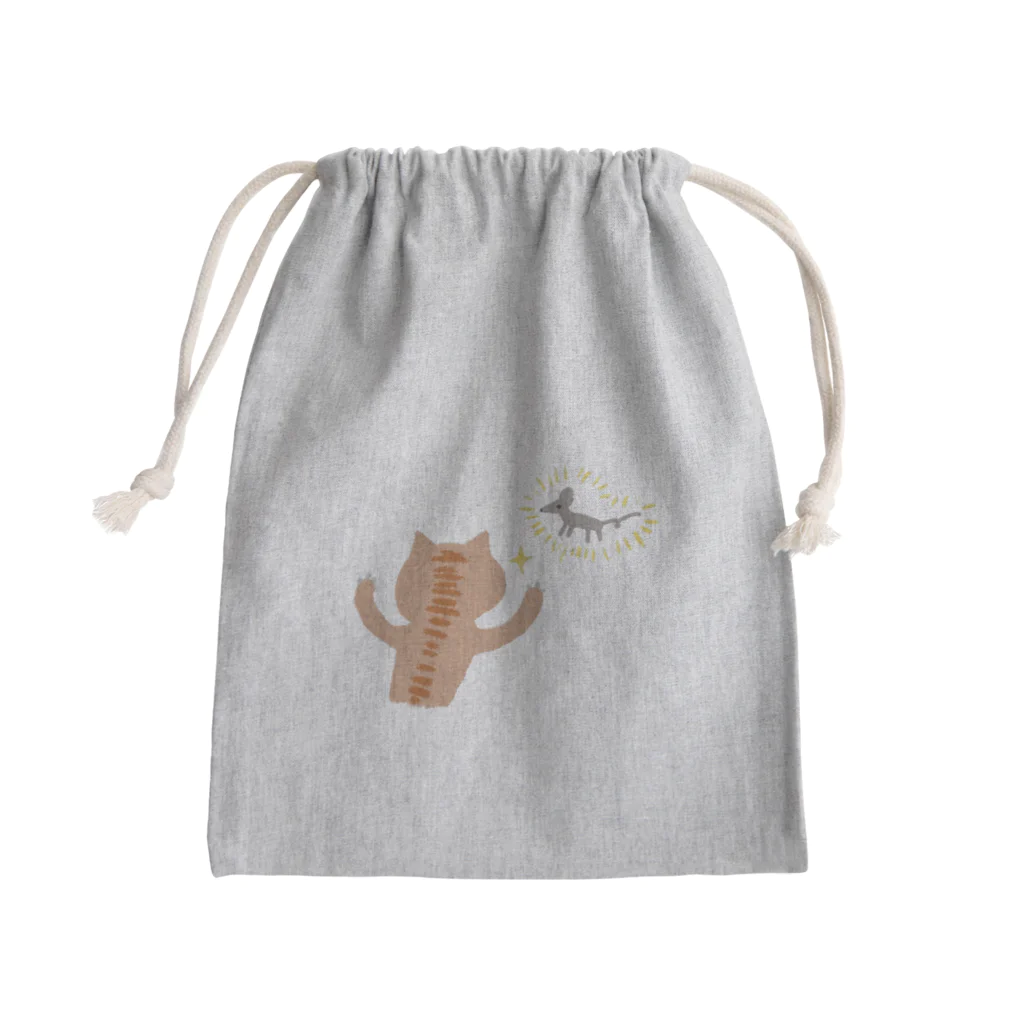 がいのやっと見つけたねこちゃん Mini Drawstring Bag