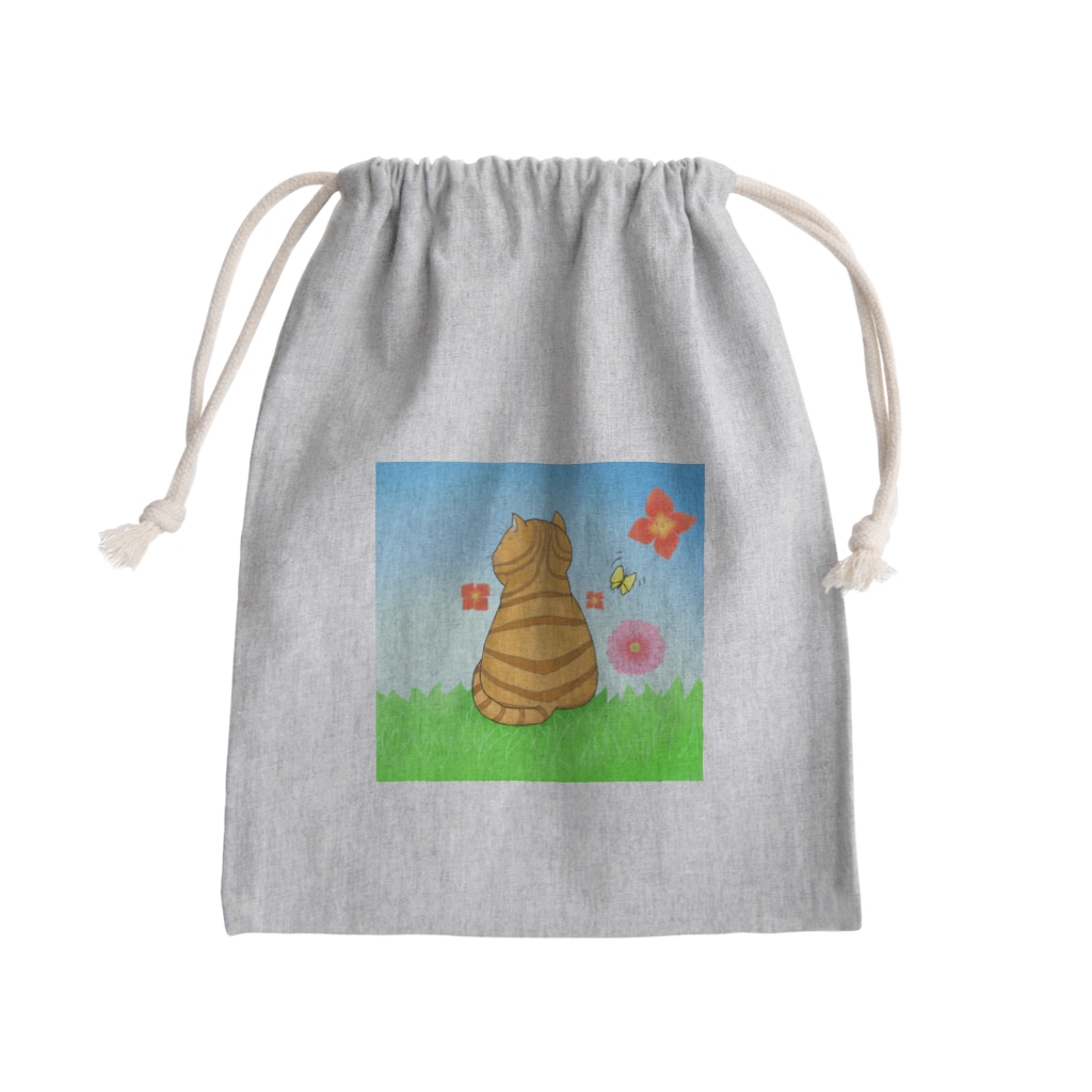 Lily bird（リリーバード）の野原のトラ猫さん Mini Drawstring Bag