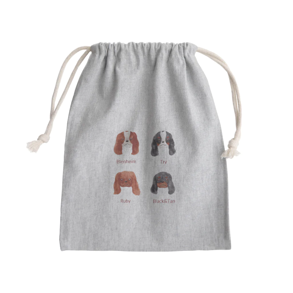 どうぶつの水彩画店のキャバリア Mini Drawstring Bag