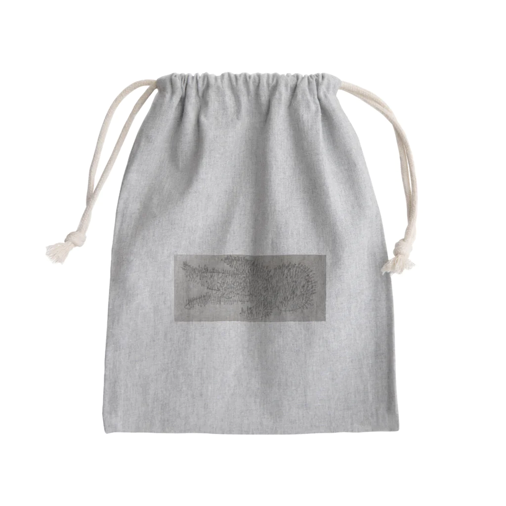 memboの綿棒刺突図(白) Mini Drawstring Bag