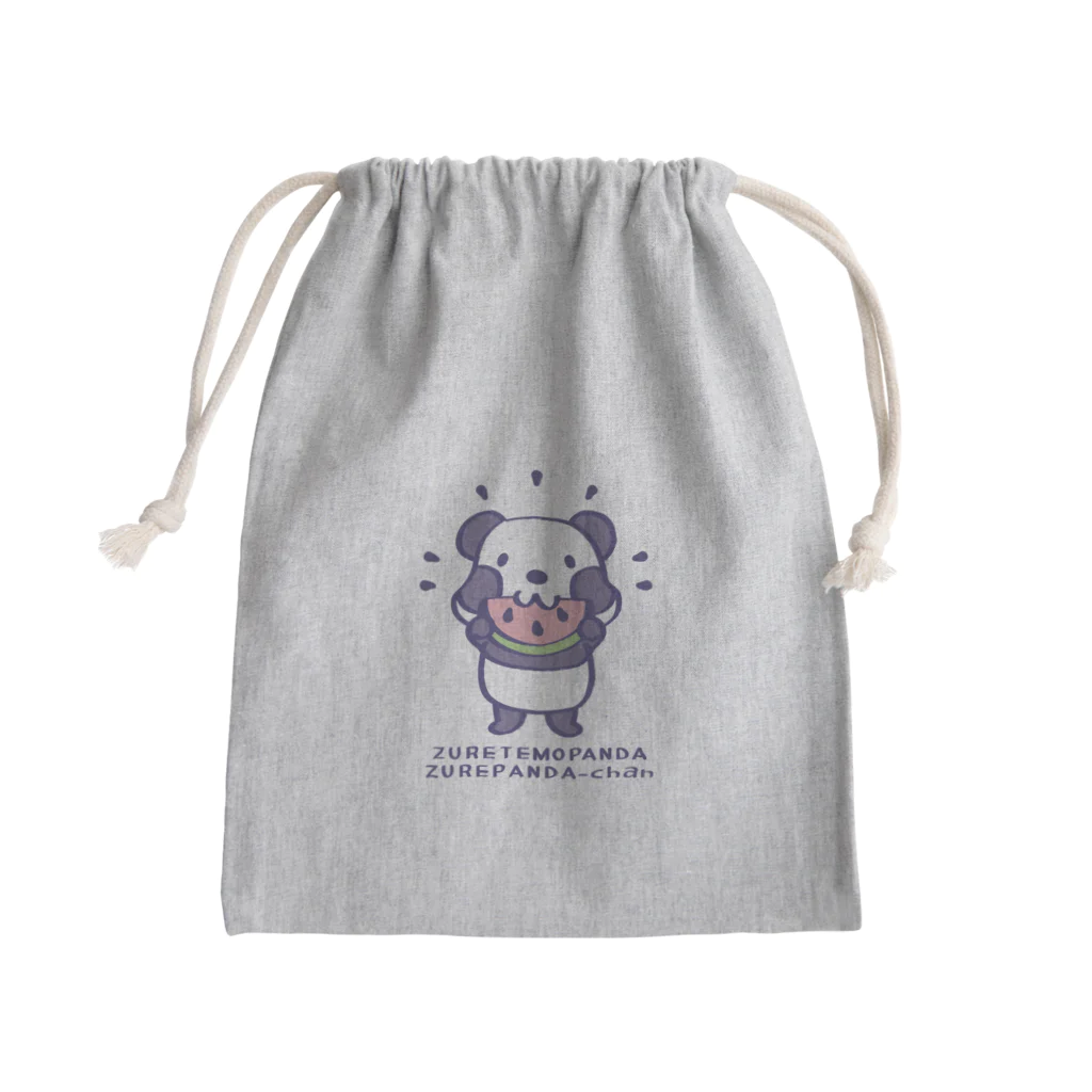 イラスト MONYAAT のCT41ズレてもぱんだズレぱんだちゃんnewスイカも食べよう*カラフルver. Mini Drawstring Bag