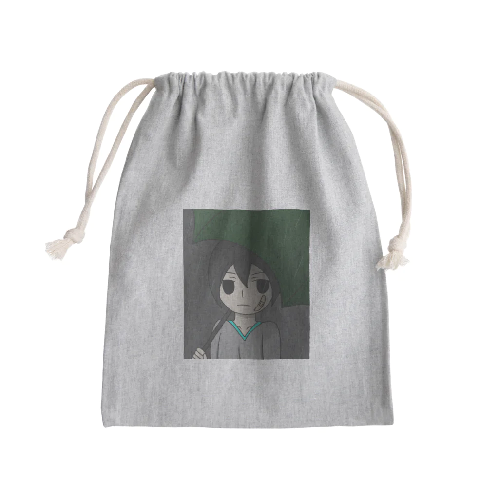 アトリエヱキパの雨・少女 Mini Drawstring Bag