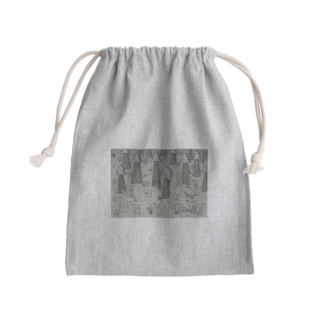 YOSHIKAZ KAWAKAMIのindyくんのお散歩 Mini Drawstring Bag