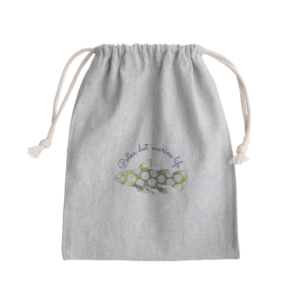 nemunoki paper itemの水玉海洋生物　シーラカンス Mini Drawstring Bag