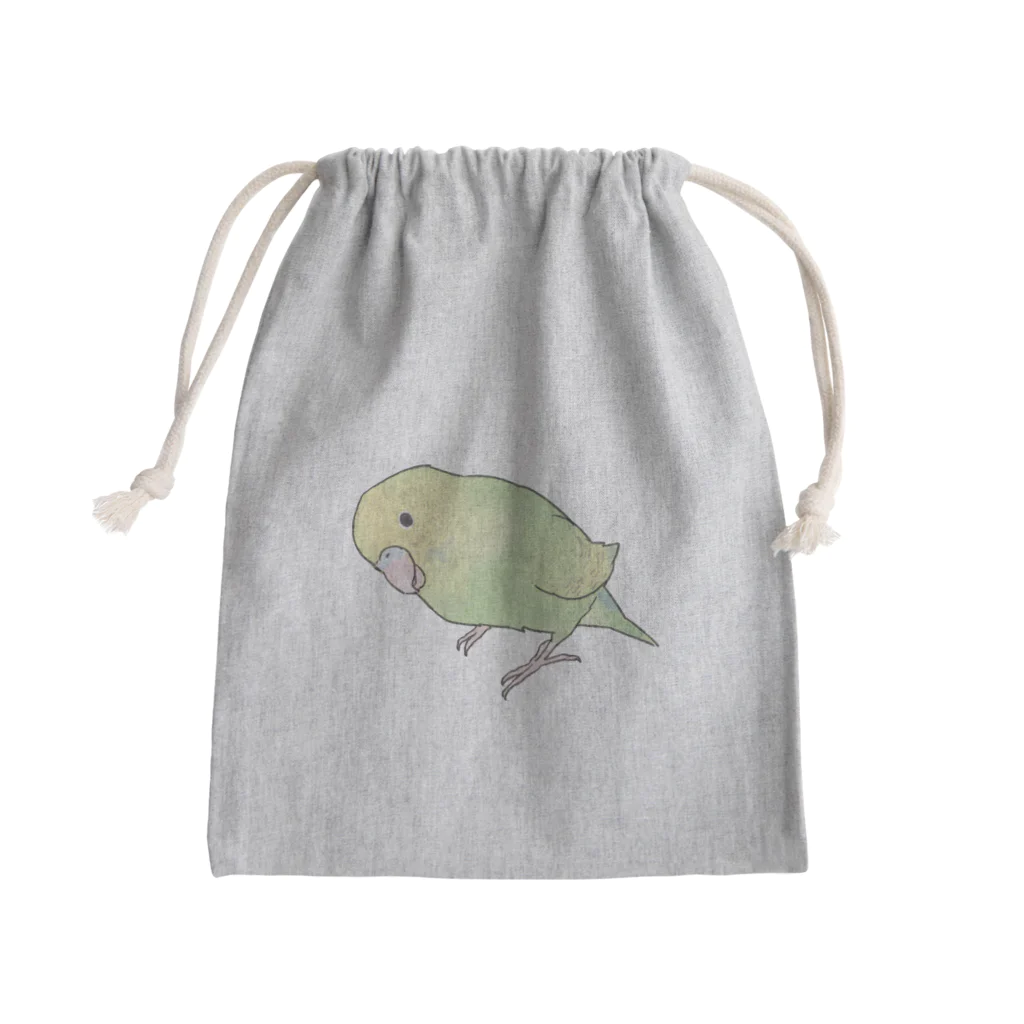 まめるりはことりの首傾げ　スパングルセキセイインコちゃん【まめるりはことり】 Mini Drawstring Bag