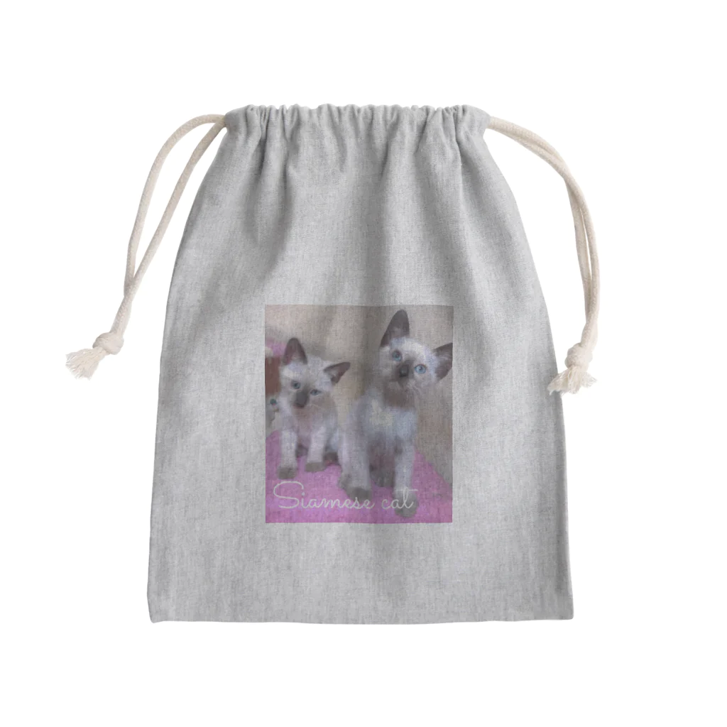 Siamese cat シャムのSiamese cat シャム猫 Mini Drawstring Bag