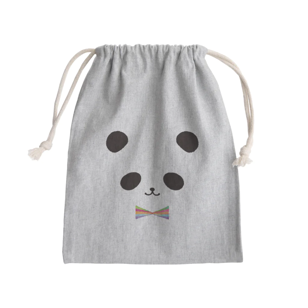 ヒフミヨイのカラフル蝶ネクタイ パンダ Mini Drawstring Bag