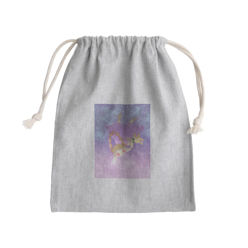 Carameroの空飛ぶ女の子 Mini Drawstring Bag