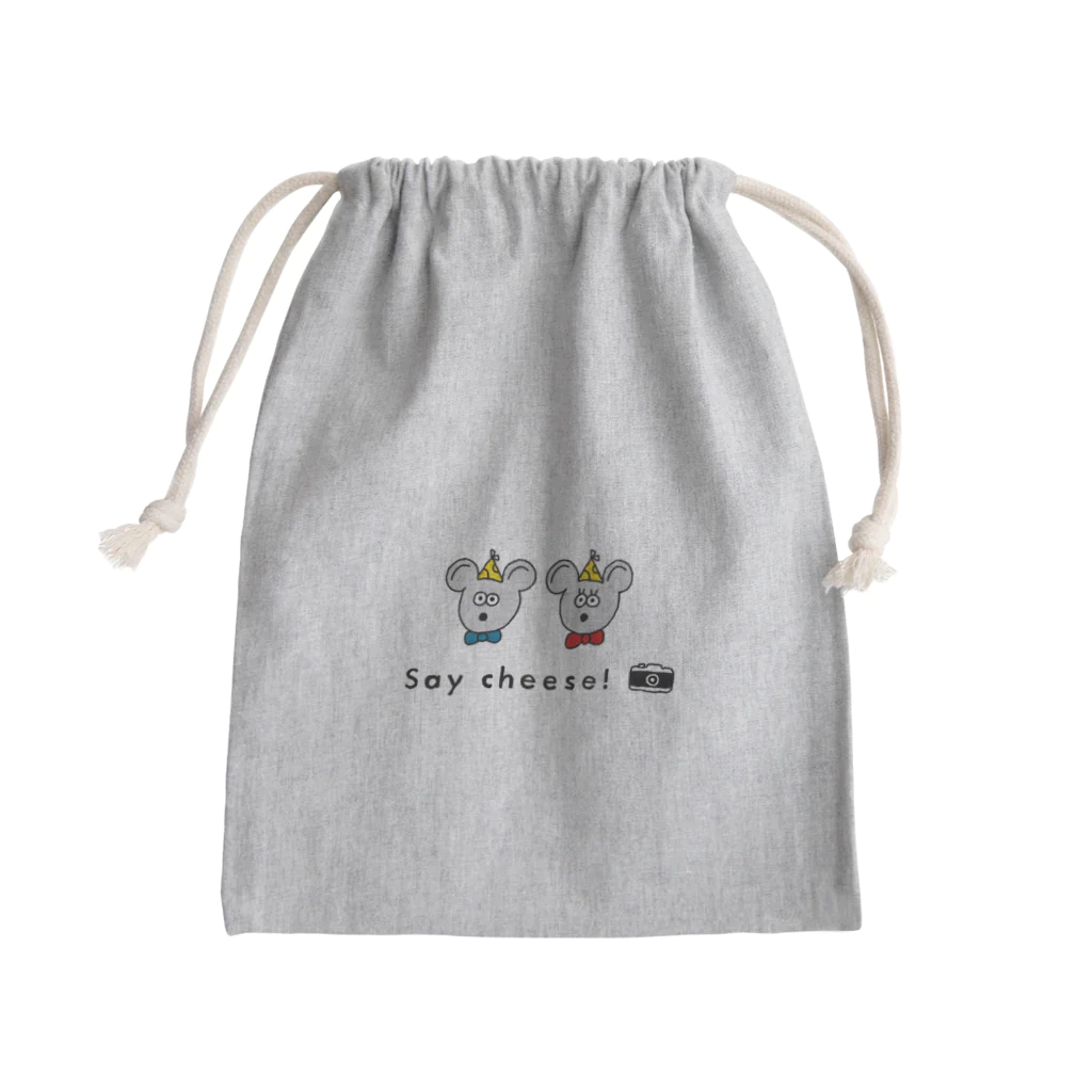 どんどんのSay cheese! ねずみ2 Mini Drawstring Bag