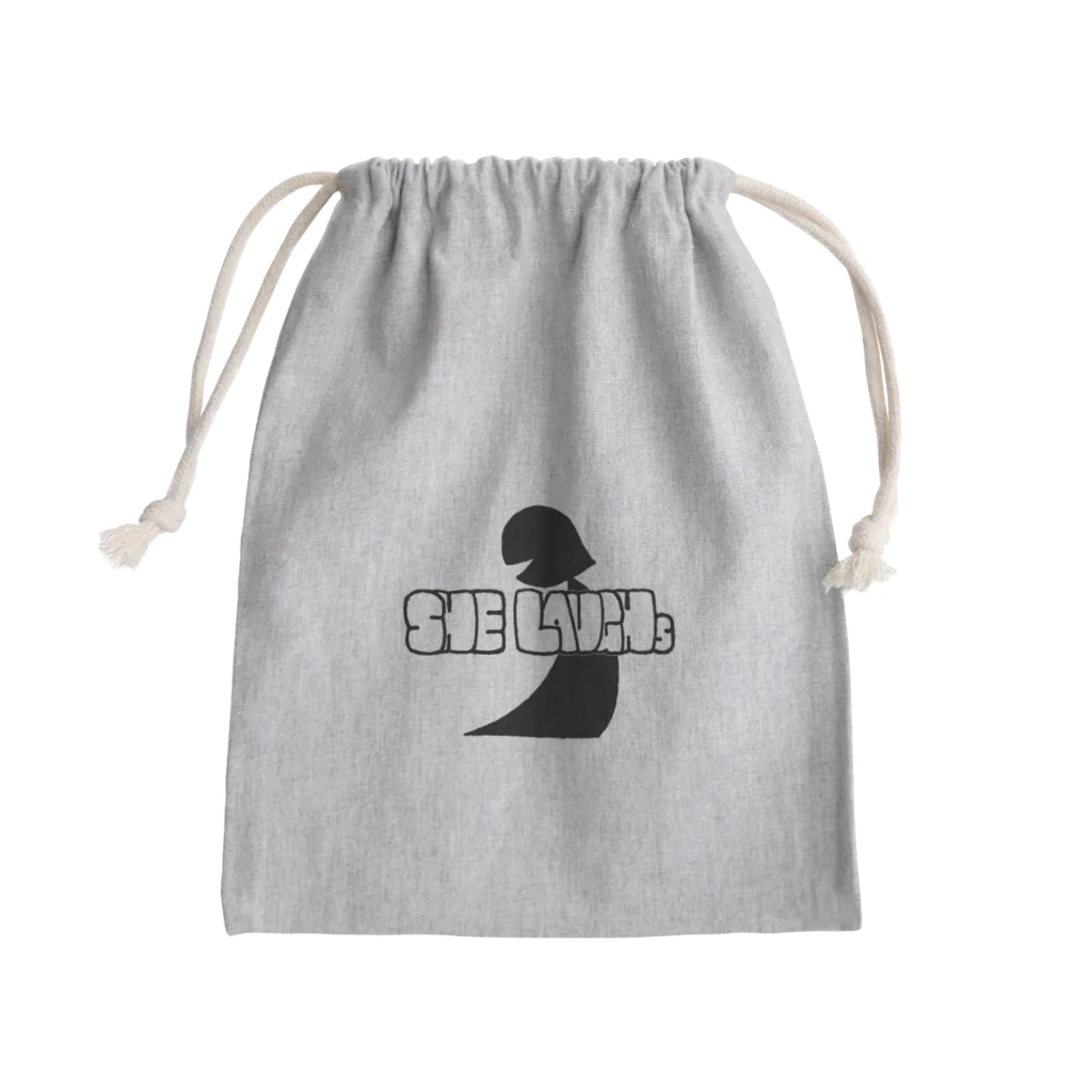 小鬼のSHE LAUGHs Mini Drawstring Bag