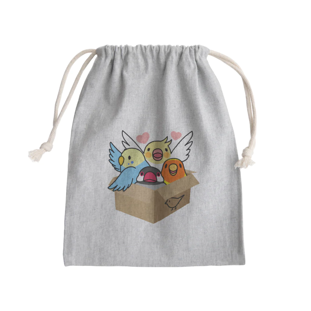 まめるりはことりの拾ってくださいインコ【まめるりはことり】 Mini Drawstring Bag