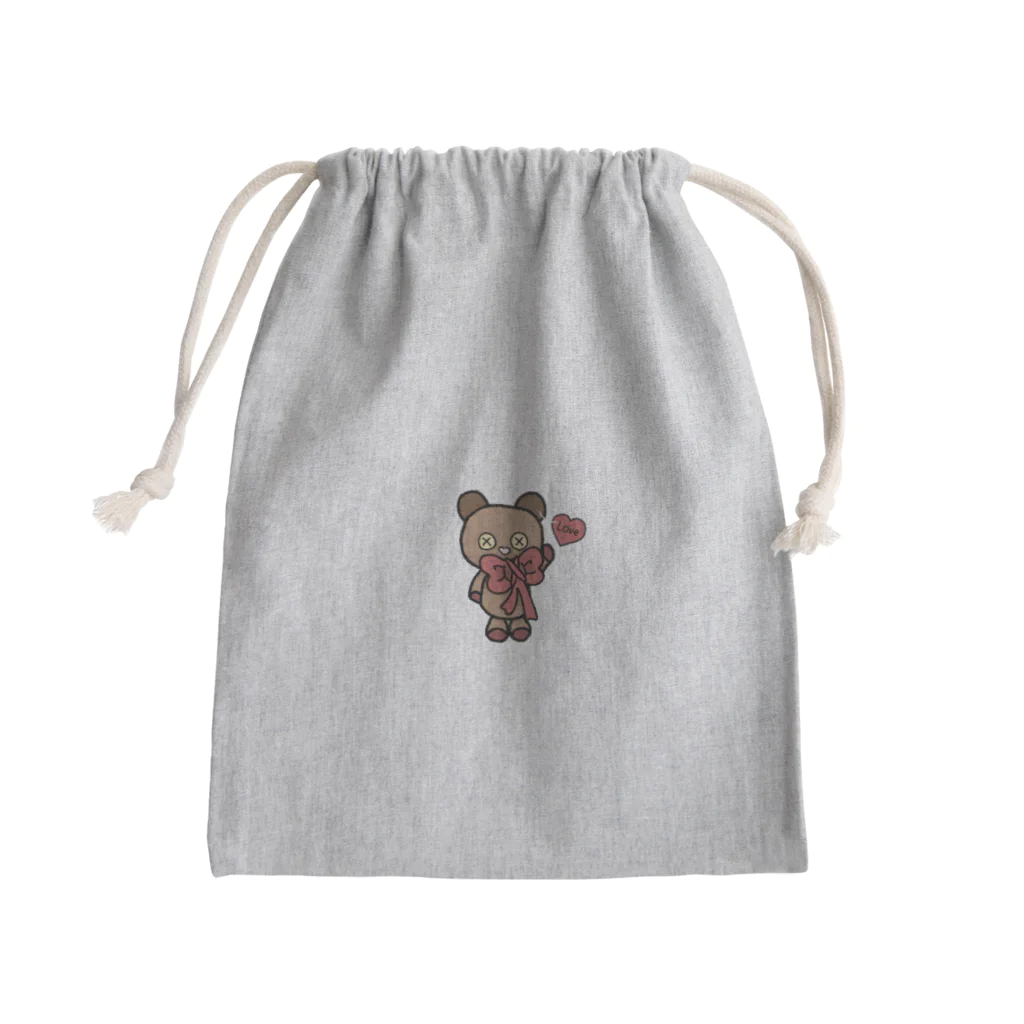 8083のTeddy Love(ハートタグ) Mini Drawstring Bag