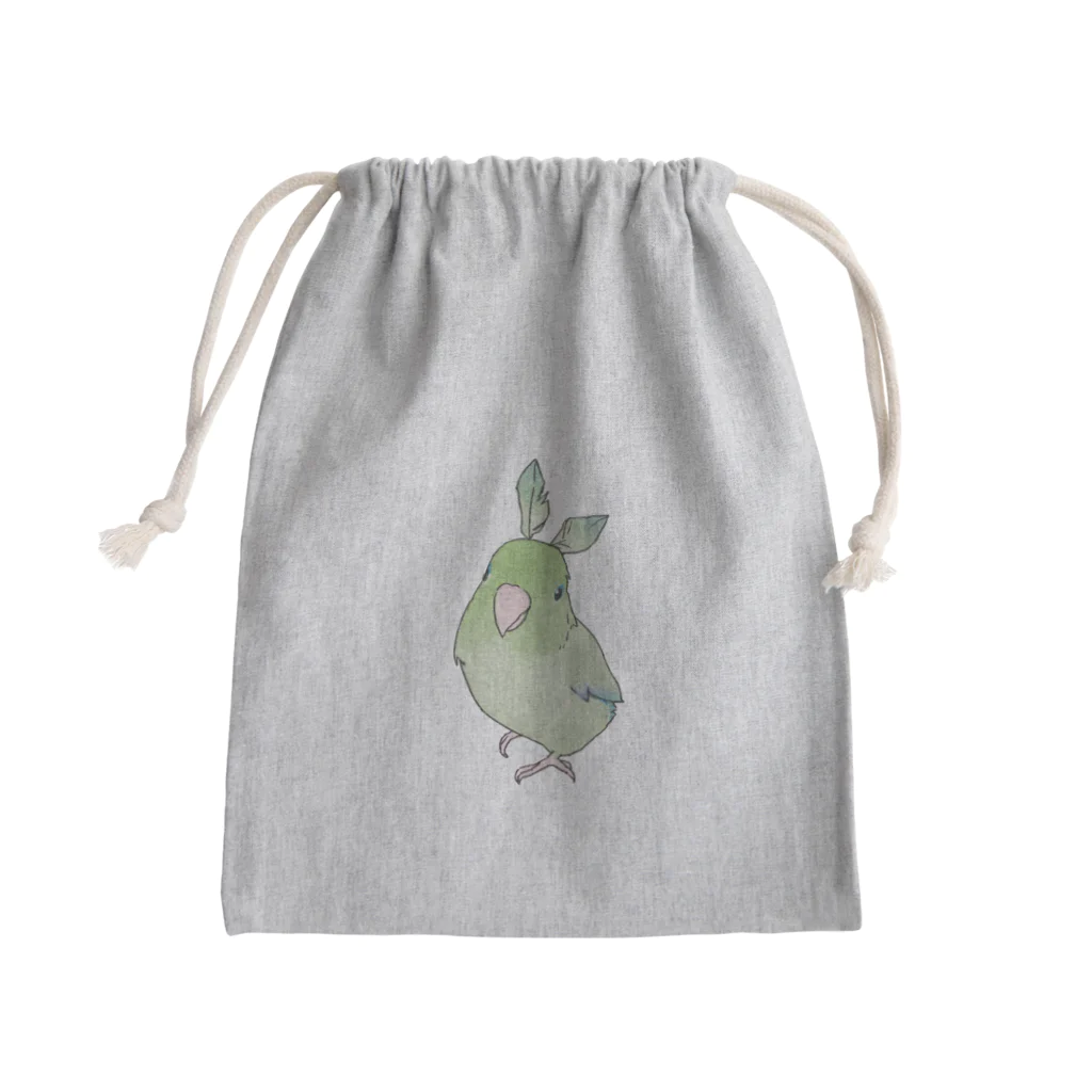 まめるりはことりのお羽飾り　マメルリハちゃん【まめるりはことり】 Mini Drawstring Bag