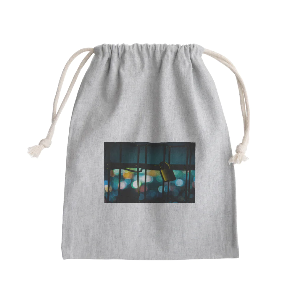 otakeの写真店の南京錠と夜景 Mini Drawstring Bag