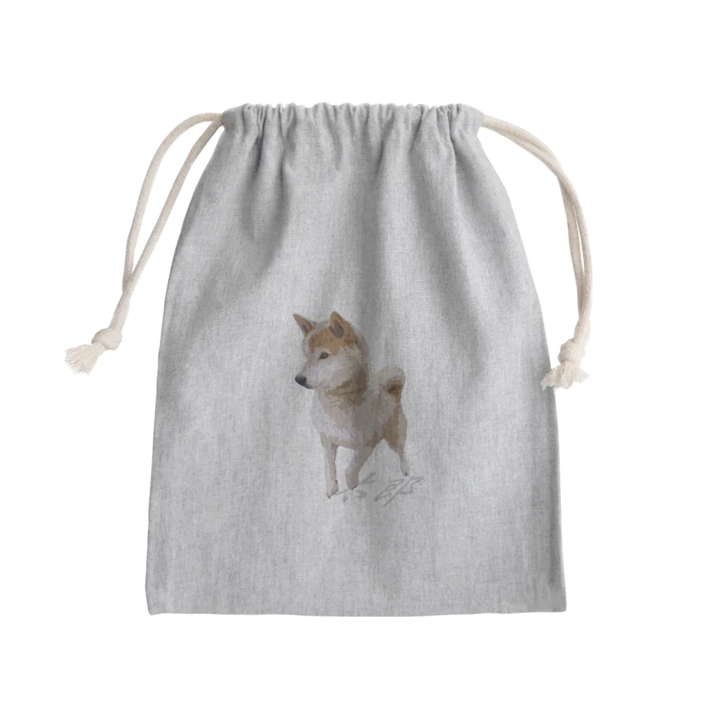 愛犬太郎のグッズの歩く太郎イラスト風【柴犬】名前入り Mini Drawstring Bag