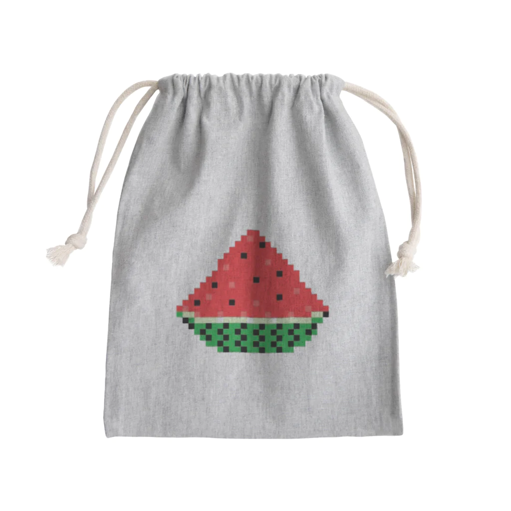 なでしこ@デザインのドッド絵スイカ Mini Drawstring Bag