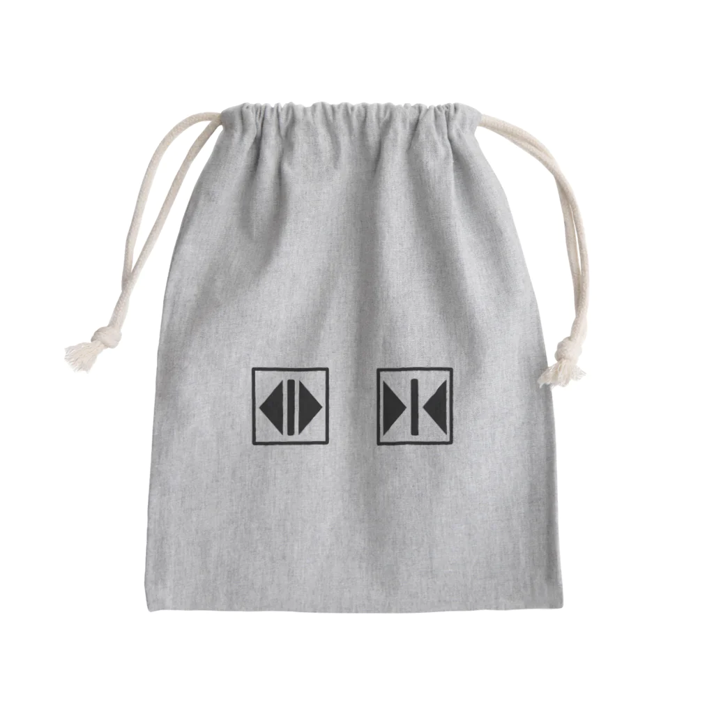 かしわもちのエレベーター　開いたり閉じたり　黒 Mini Drawstring Bag