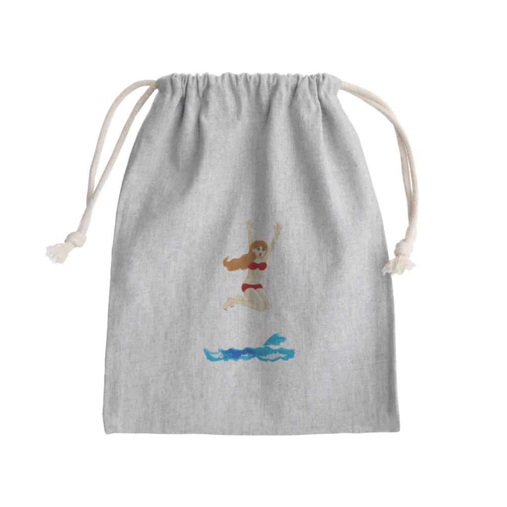 コタローさんのサマーガール Mini Drawstring Bag