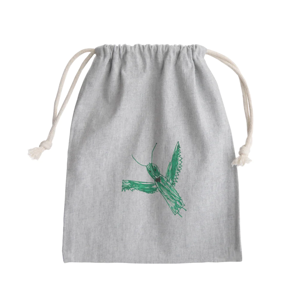 hacoaの5歳のこのさんが描いた「かまきり」 Mini Drawstring Bag