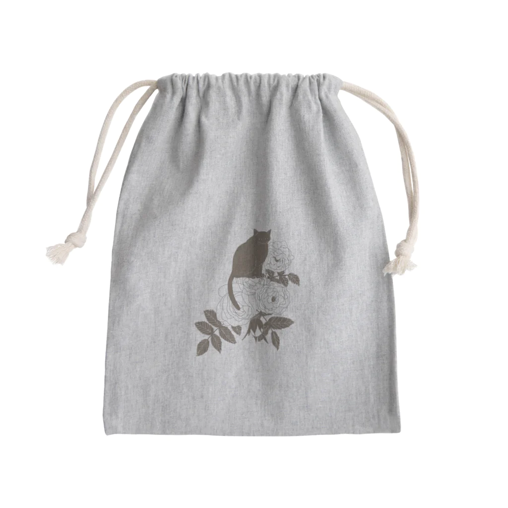 ねこふく屋のミルクティーローズ Mini Drawstring Bag