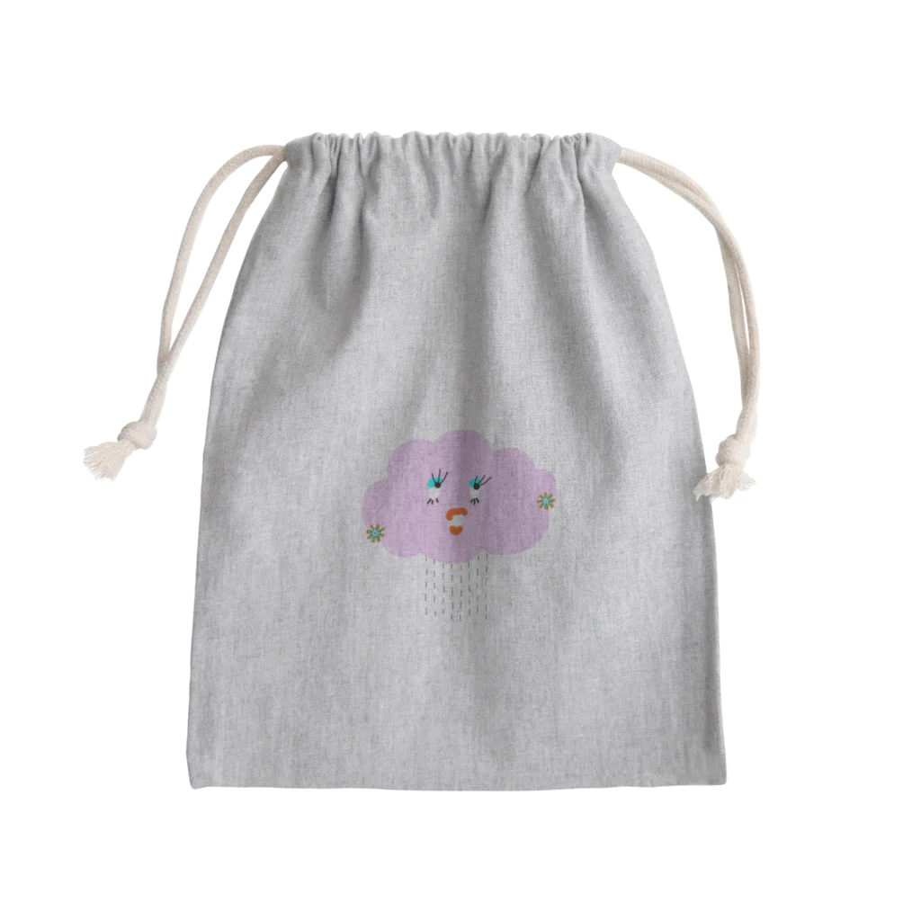 月曜日に乾杯の雨雲マダム Mini Drawstring Bag