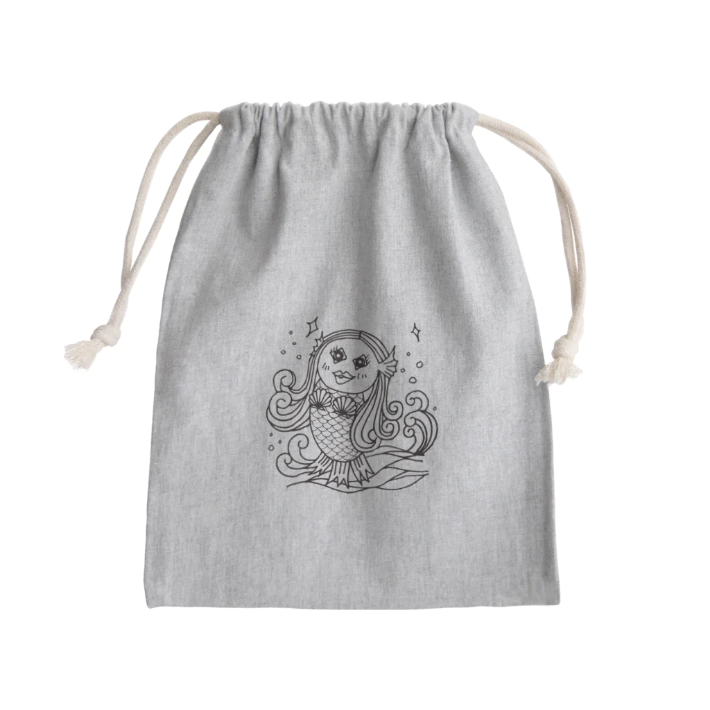 quatre vingt huitのamabieちゅあん-白黒 Mini Drawstring Bag